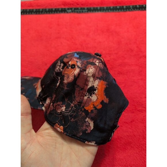 Skechers Floral Baseball Cap Hat Black Red Mauve Adjustable Performance Women's - Picture 3 of 8